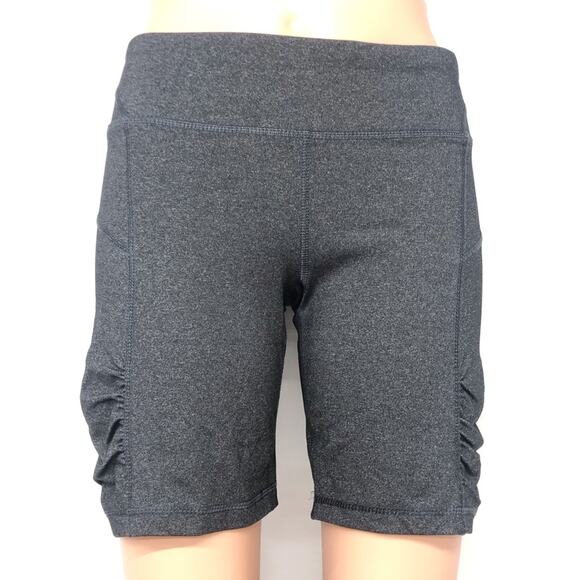 Calvin Klein Charcoal Gray Performance Shorts Quick Dry Fabric Ruched Sides - Picture 16 of 16